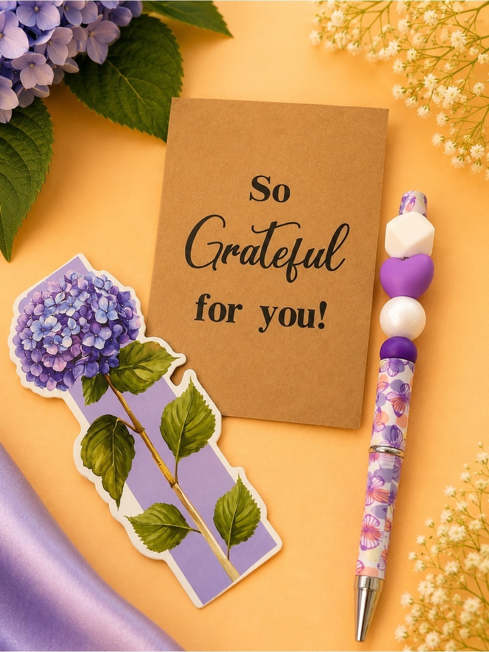 Purple Butterfly Beaded Pen